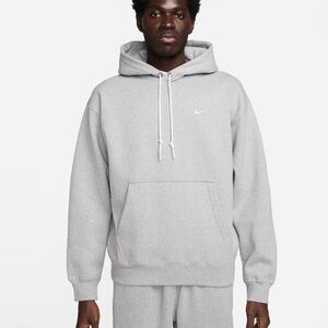 Nike solo swoosh fleece Men's Light Gray Pullover Hoodie
